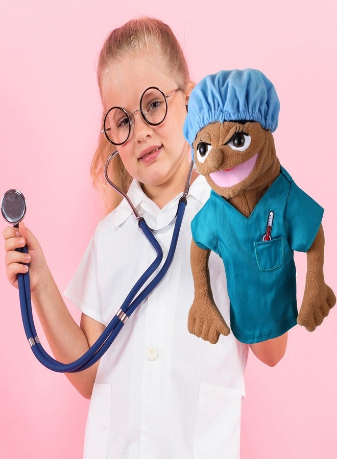 ZJoey Role Play Hand Puppets Hand Plush Chef Doctor Fireman Pirate Detective Athlete Nurse Worker Hand Puppet Toys Puppets for Kids Storytelling Imaginative Pretend Play Teaching Preschool(Nurse) - Image 5